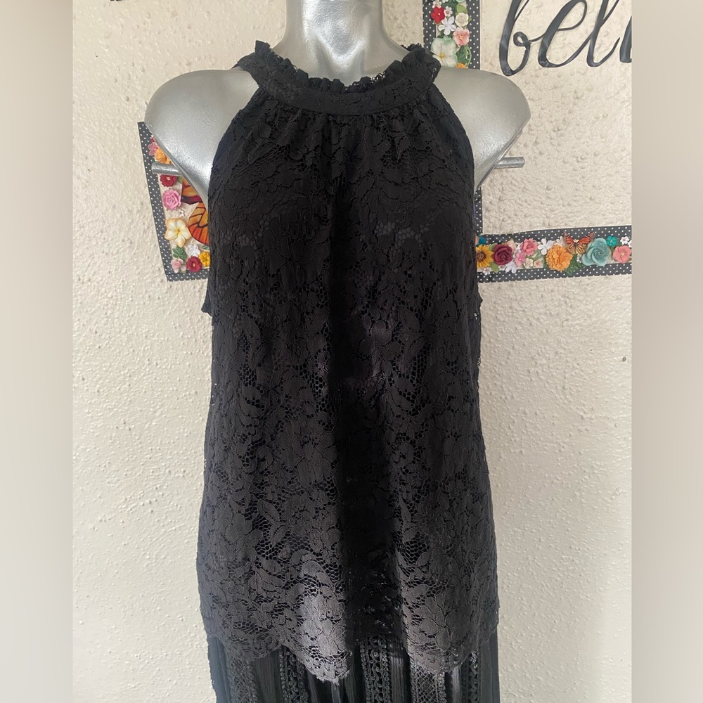 Vera Wang Black Lace Halter Top
